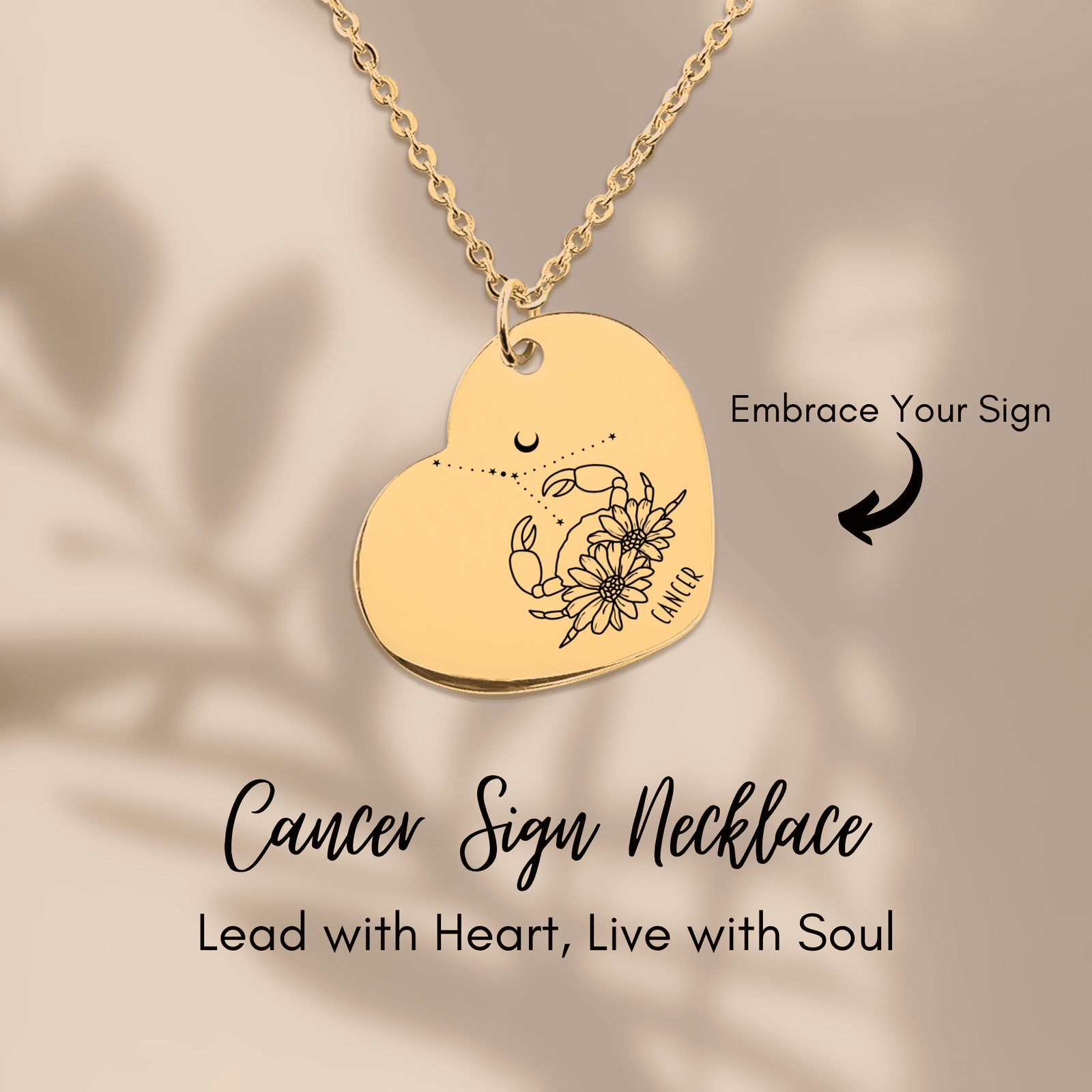 Collier Coeur Signe Astrologique Cancer