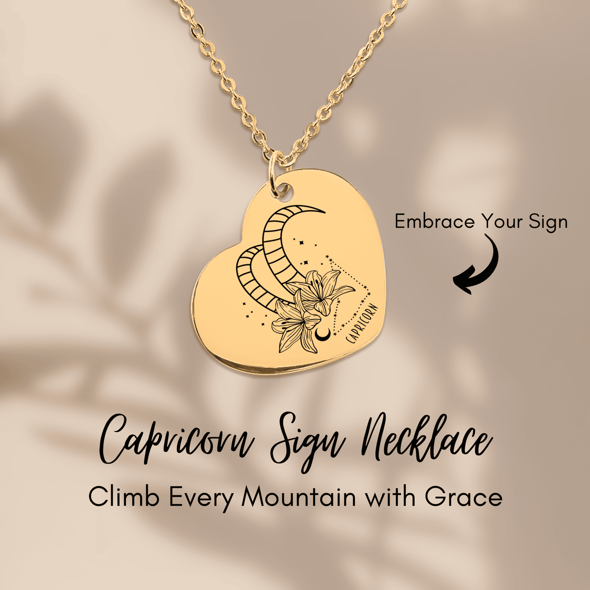 Collier Coeur Signe Astrologique Capricorne