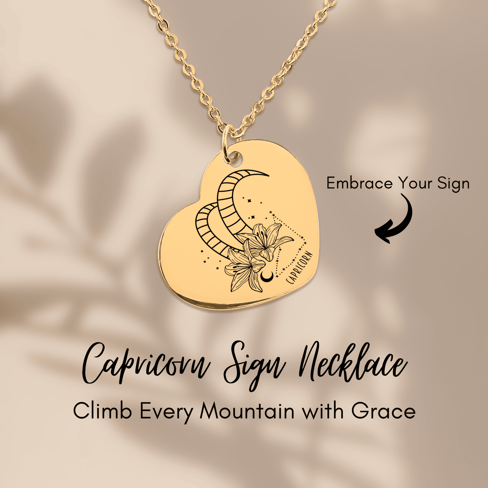 Collier Coeur Signe Astrologique Capricorne