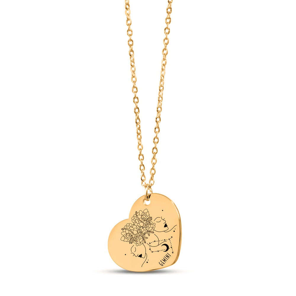 Collier Coeur Signe Astrologique Gémeaux