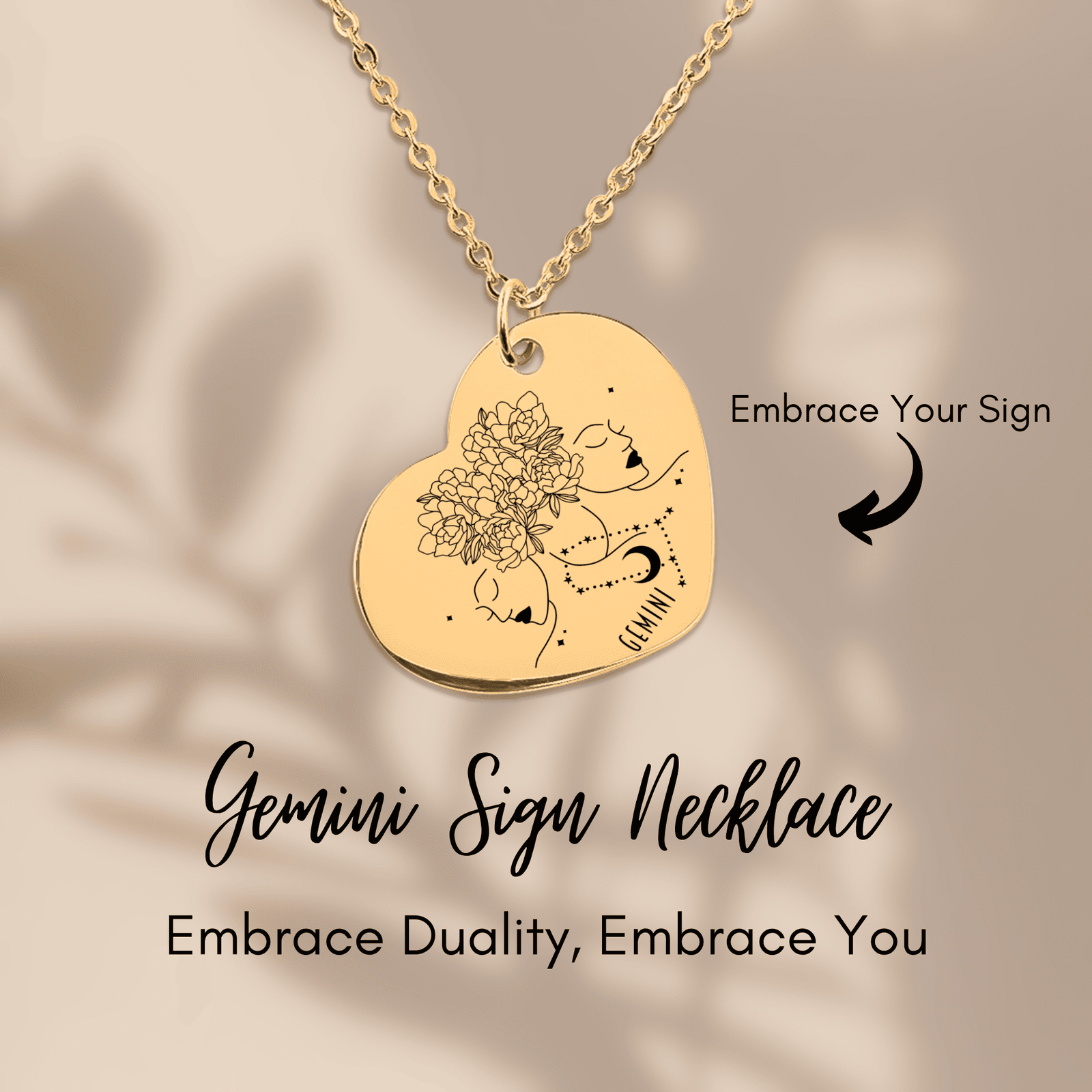 Collier Coeur Signe Astrologique Gémeaux