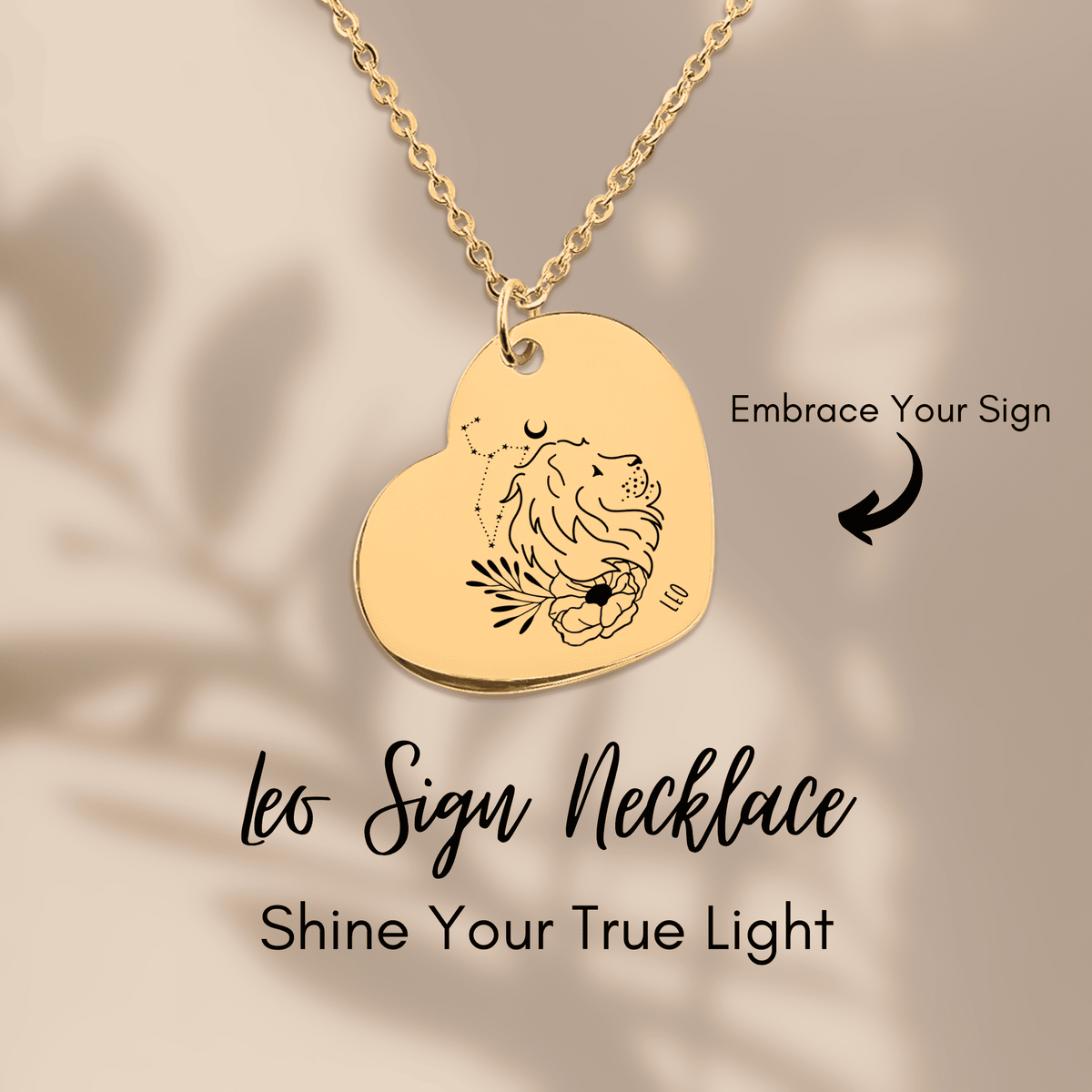 Collier Coeur Signe Astrologique Lion
