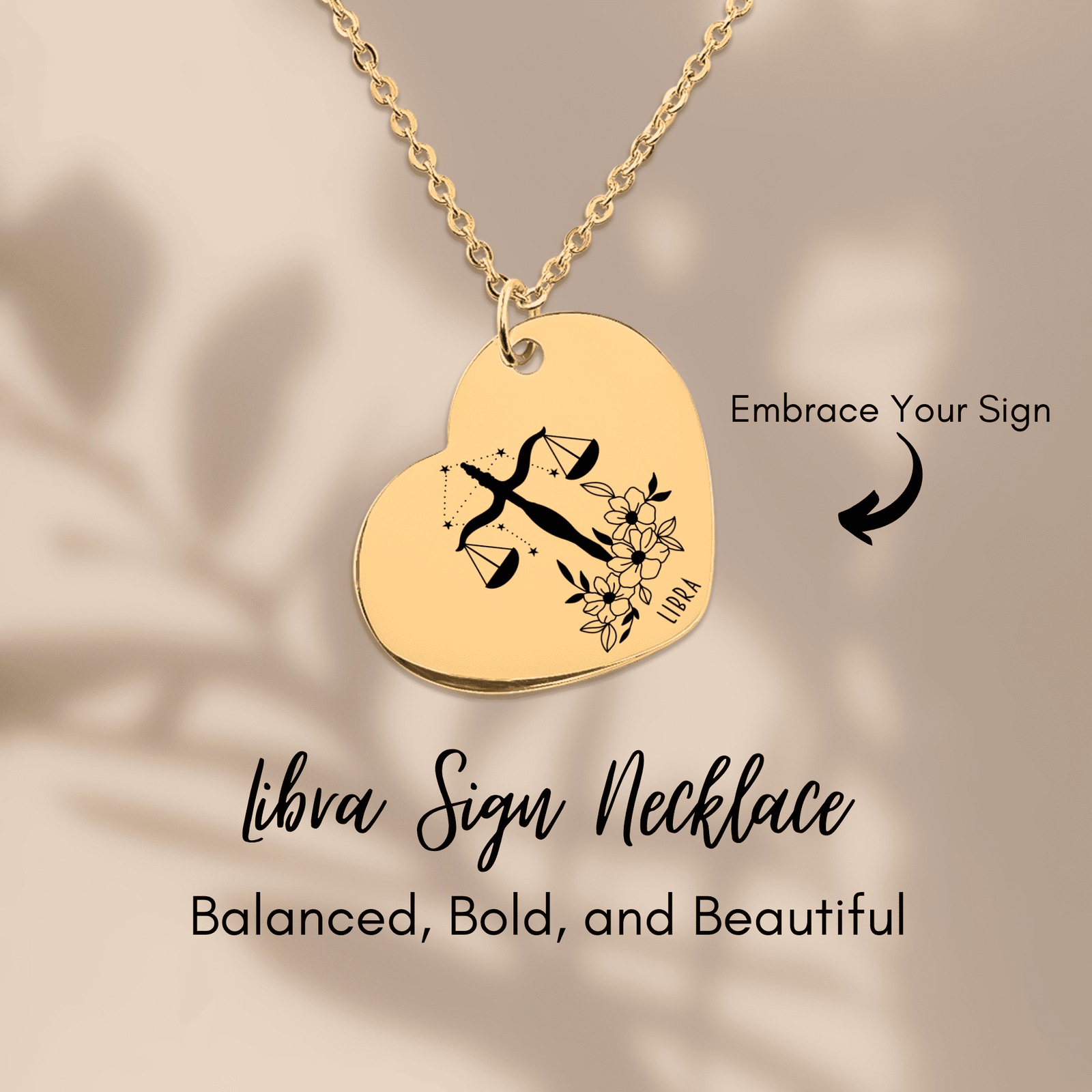 Collier Coeur Signe Astrologique Balance