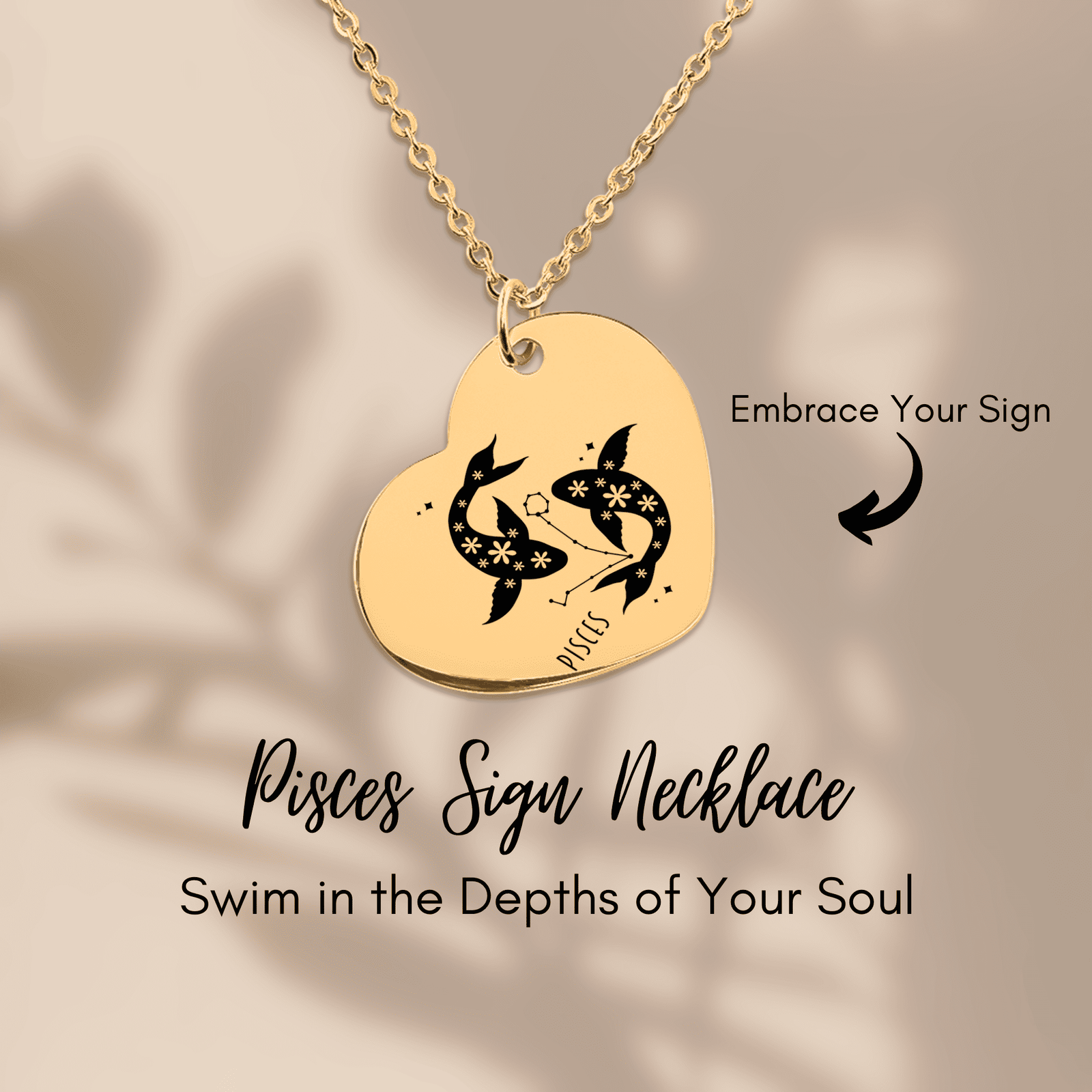 Collier Coeur Signe Astrologique Poissons