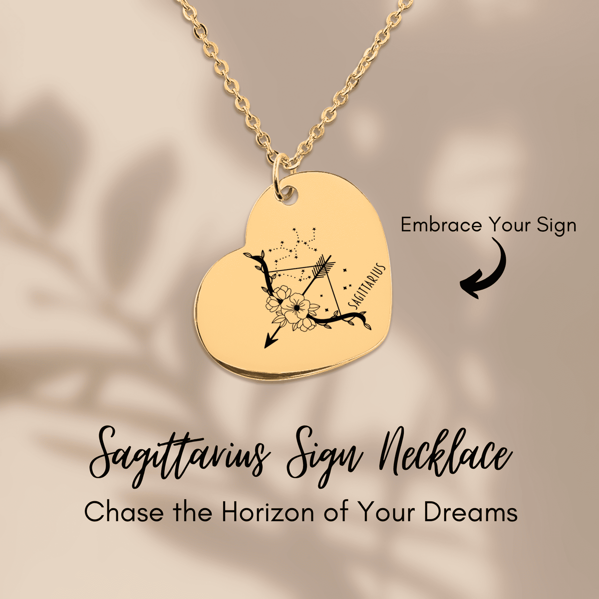Collier Coeur Signe Astrologique Sagittaire