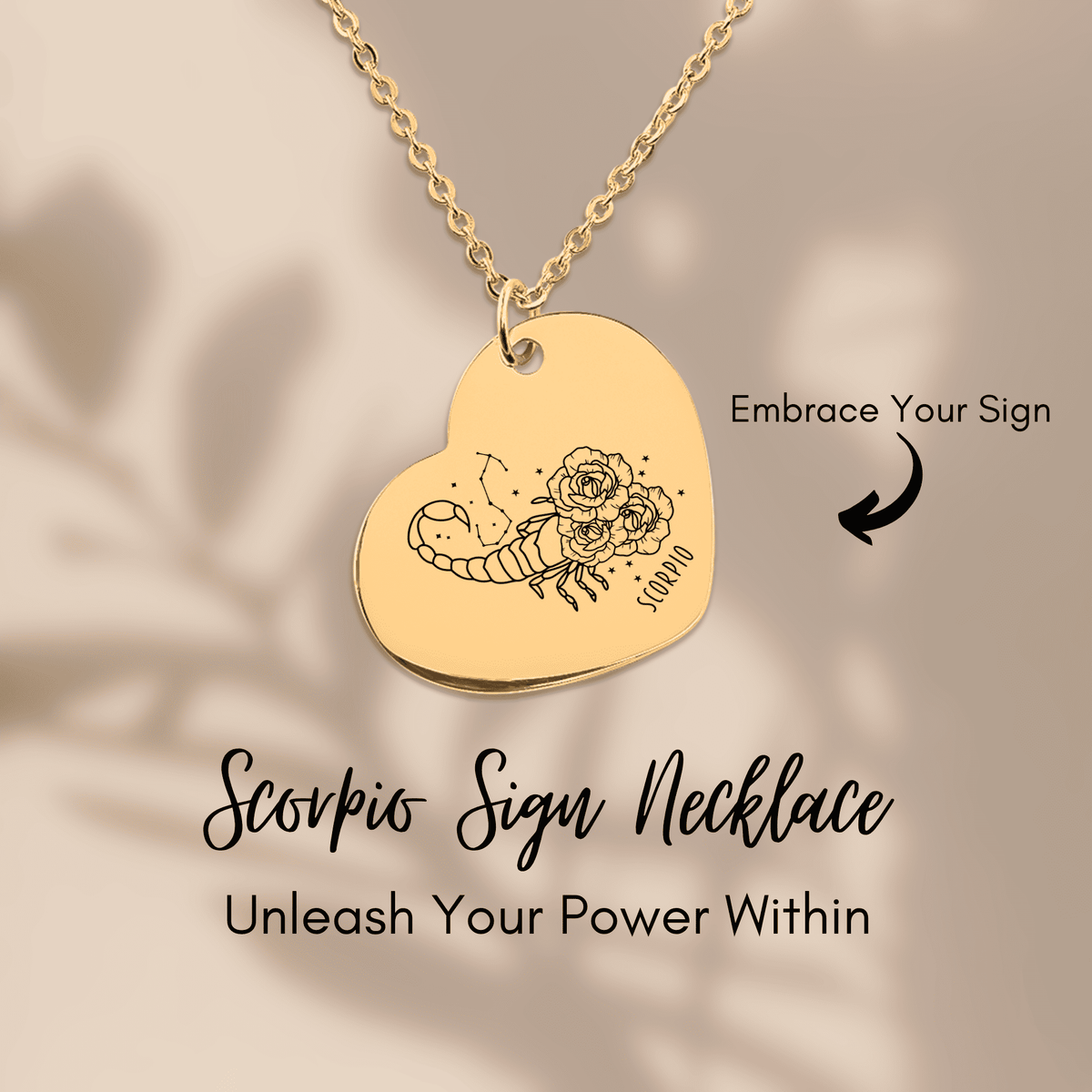 Collier Coeur Signe Astrologique Scorpion
