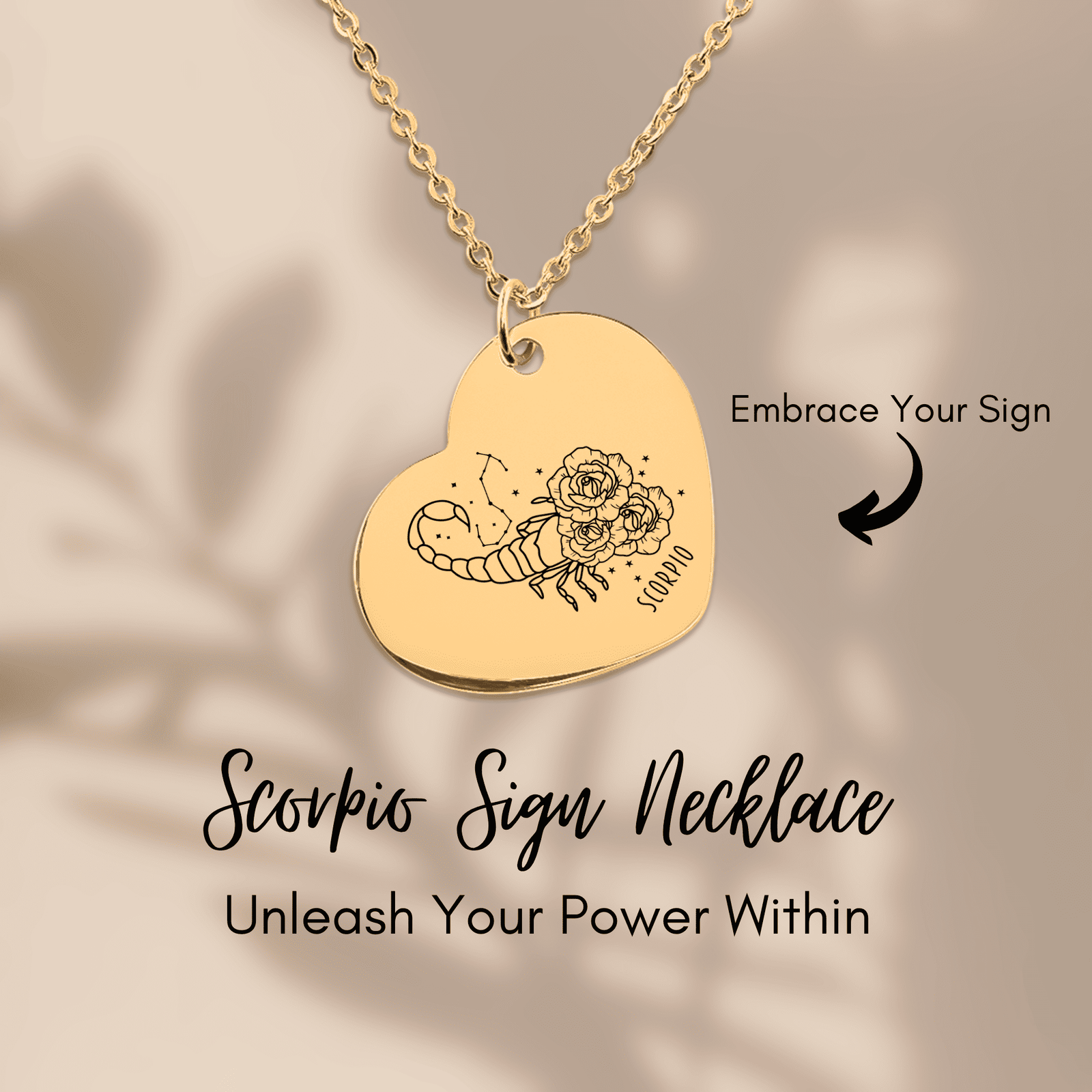 Collier Coeur Signe Astrologique Scorpion