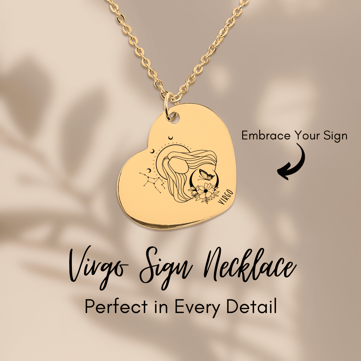 Collier Coeur Signe Astrologique Vierge