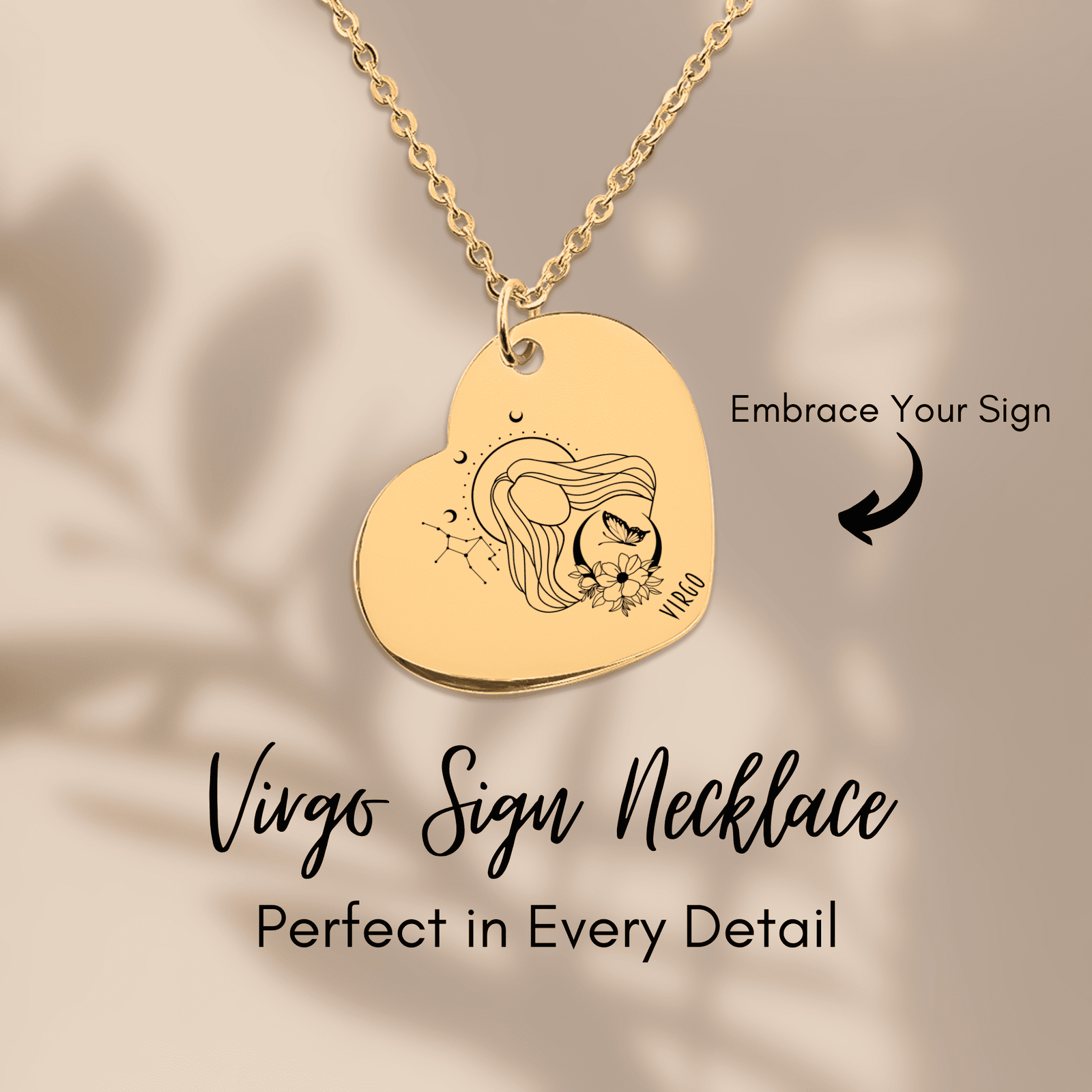 Collier Coeur Signe Astrologique Vierge