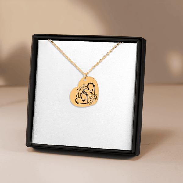 Collier Coeur Anniversaire de Mariage 20 ans (noces de porcelaine)