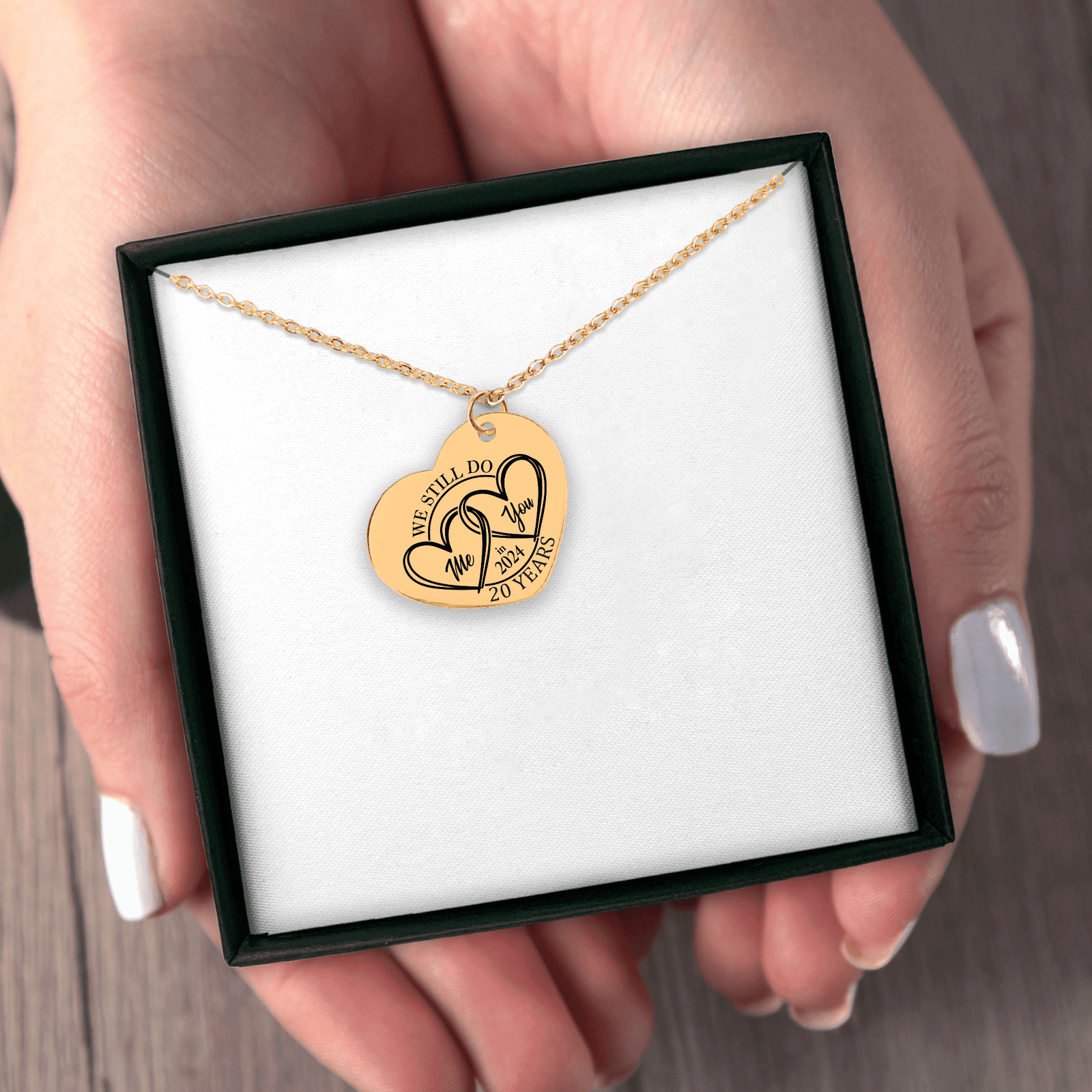 Collier Coeur Anniversaire de Mariage 20 ans (noces de porcelaine)