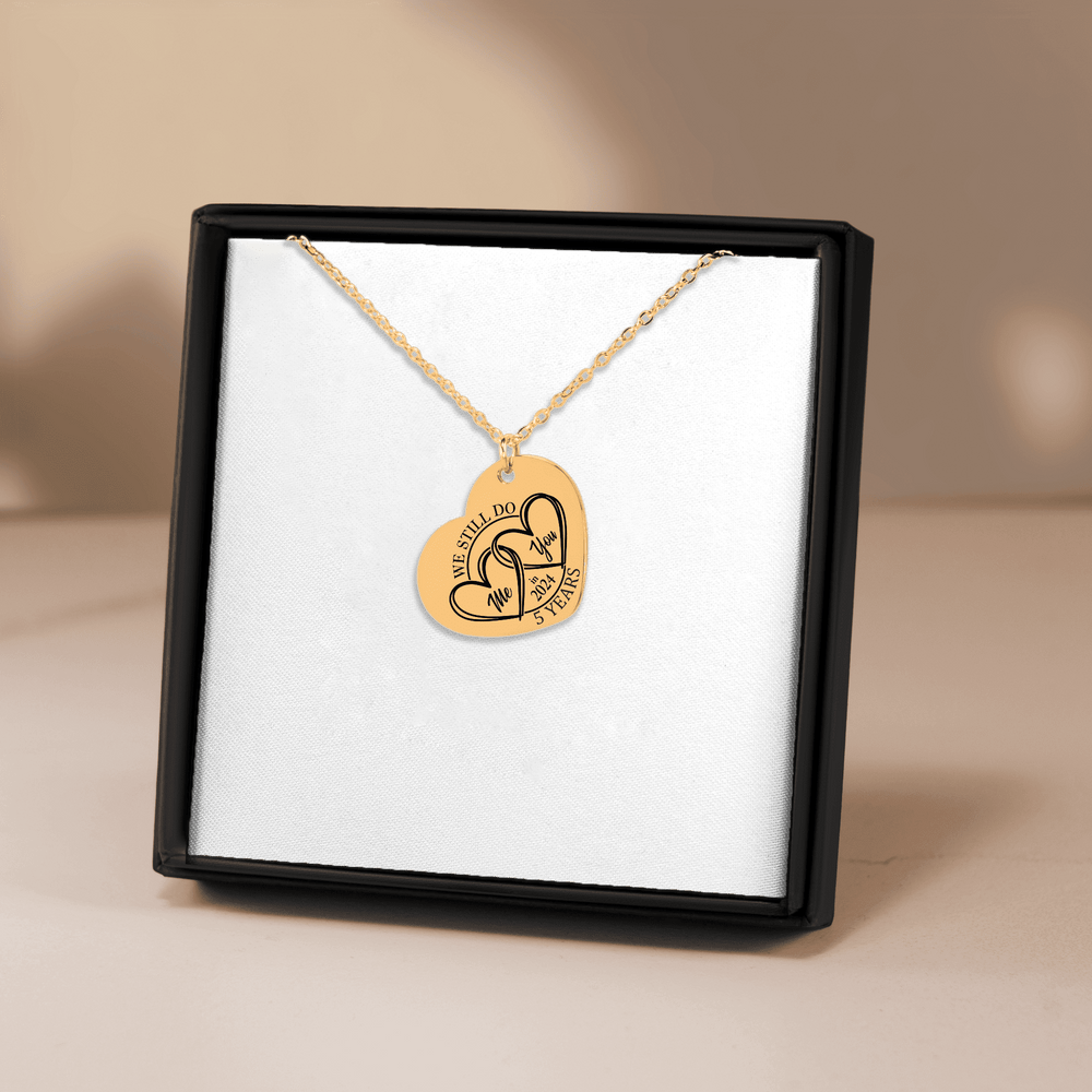 Collier Coeur Anniversaire de Mariage 5 ans (noces de bois)