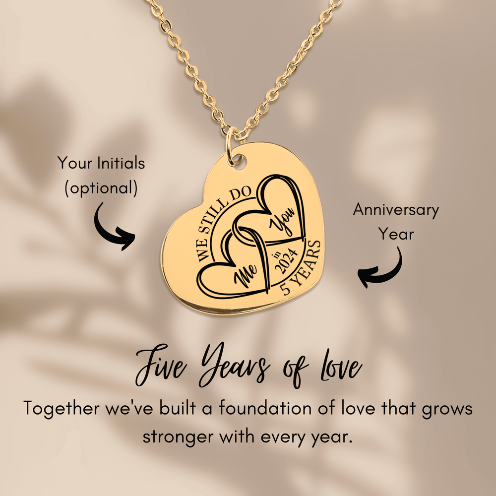 Collier Coeur Anniversaire de Mariage 5 ans (noces de bois)