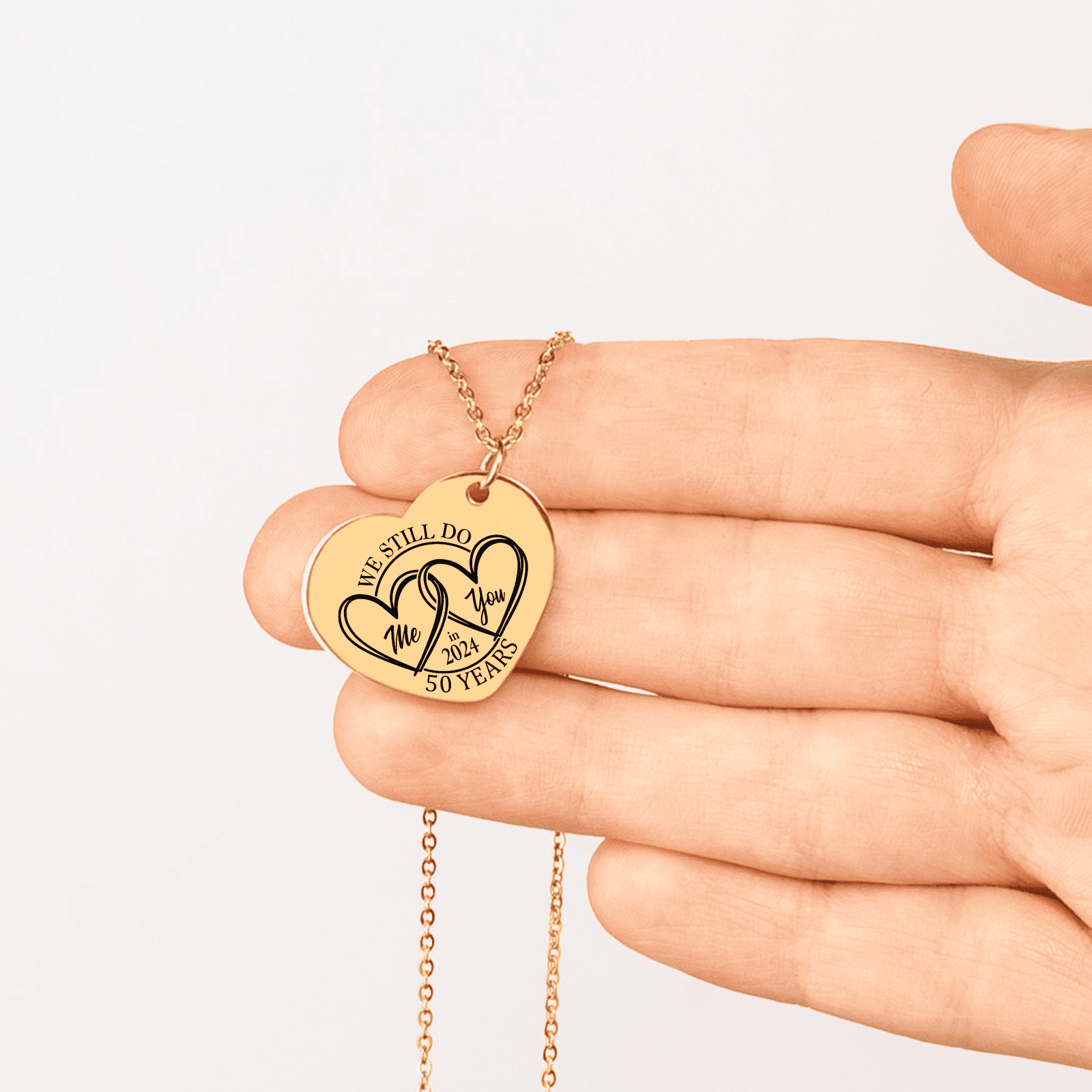 Collier Coeur Anniversaire de Mariage 50 ans (noces d'or)