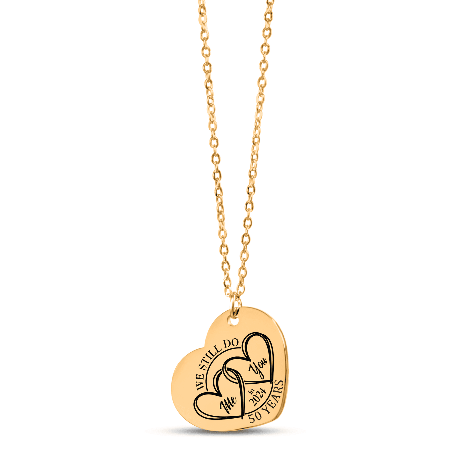 Collier Coeur Anniversaire de Mariage 50 ans (noces d'or)