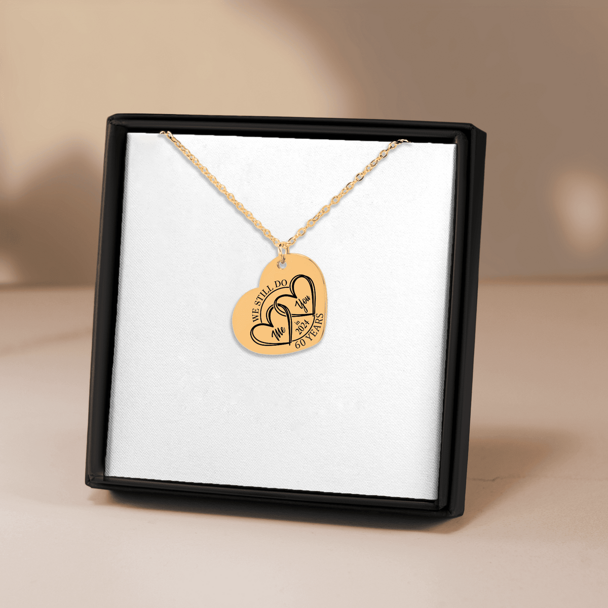 Collier Coeur Anniversaire de Mariage 60 ans (noces de diamant)
