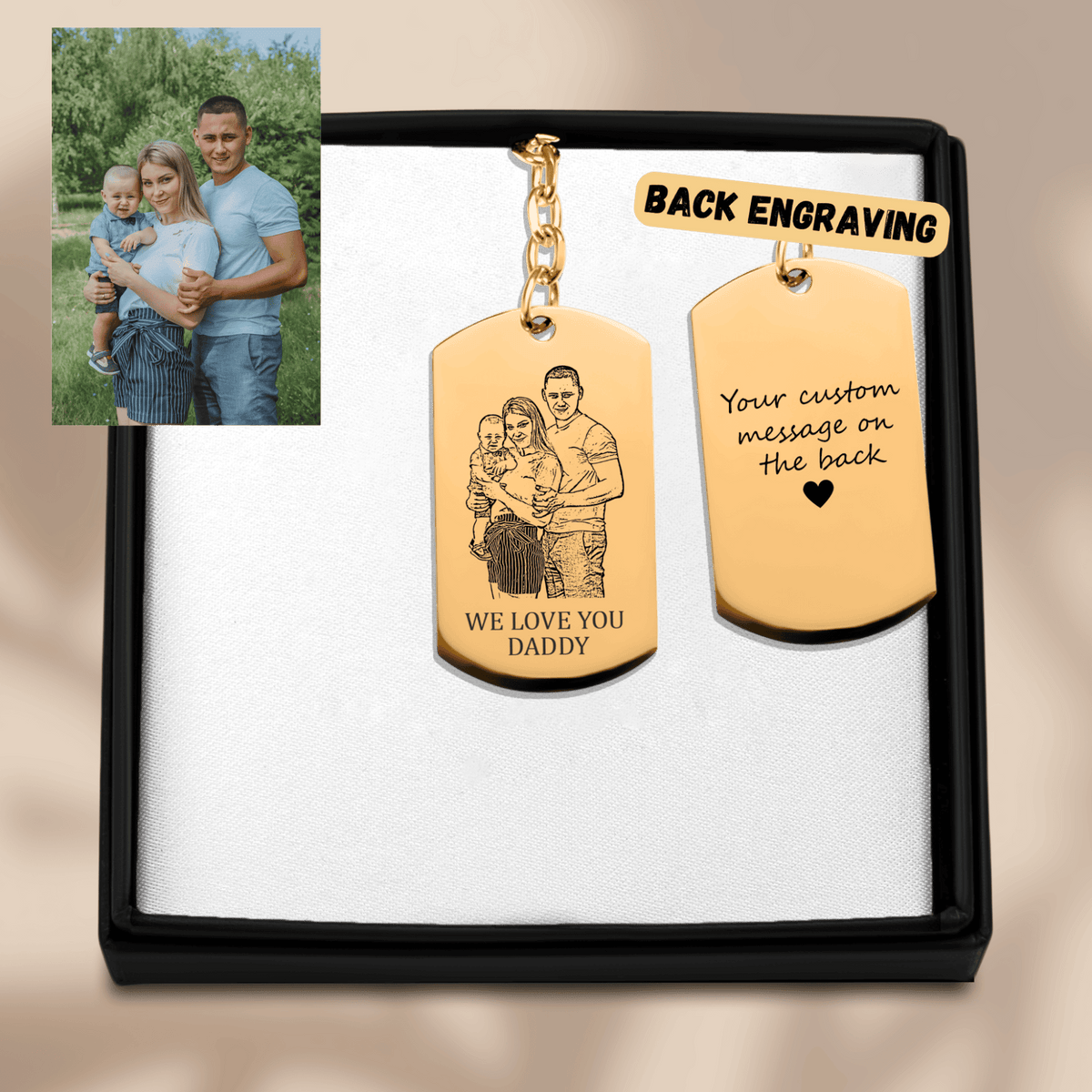 Porte-clés Portrait de Famille Personnalisé