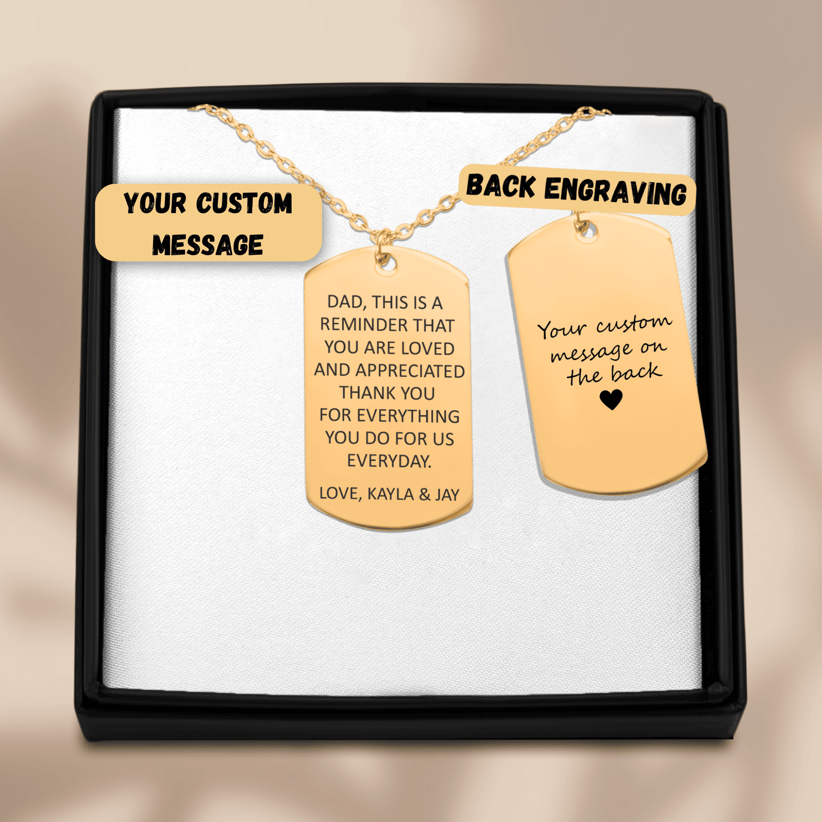 Collier Message Personnalisé Gravé