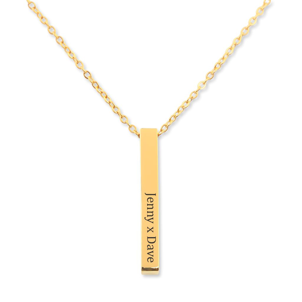 Collier de prénoms verticaux personnalisés gravé en acier inoxydable — vue 2