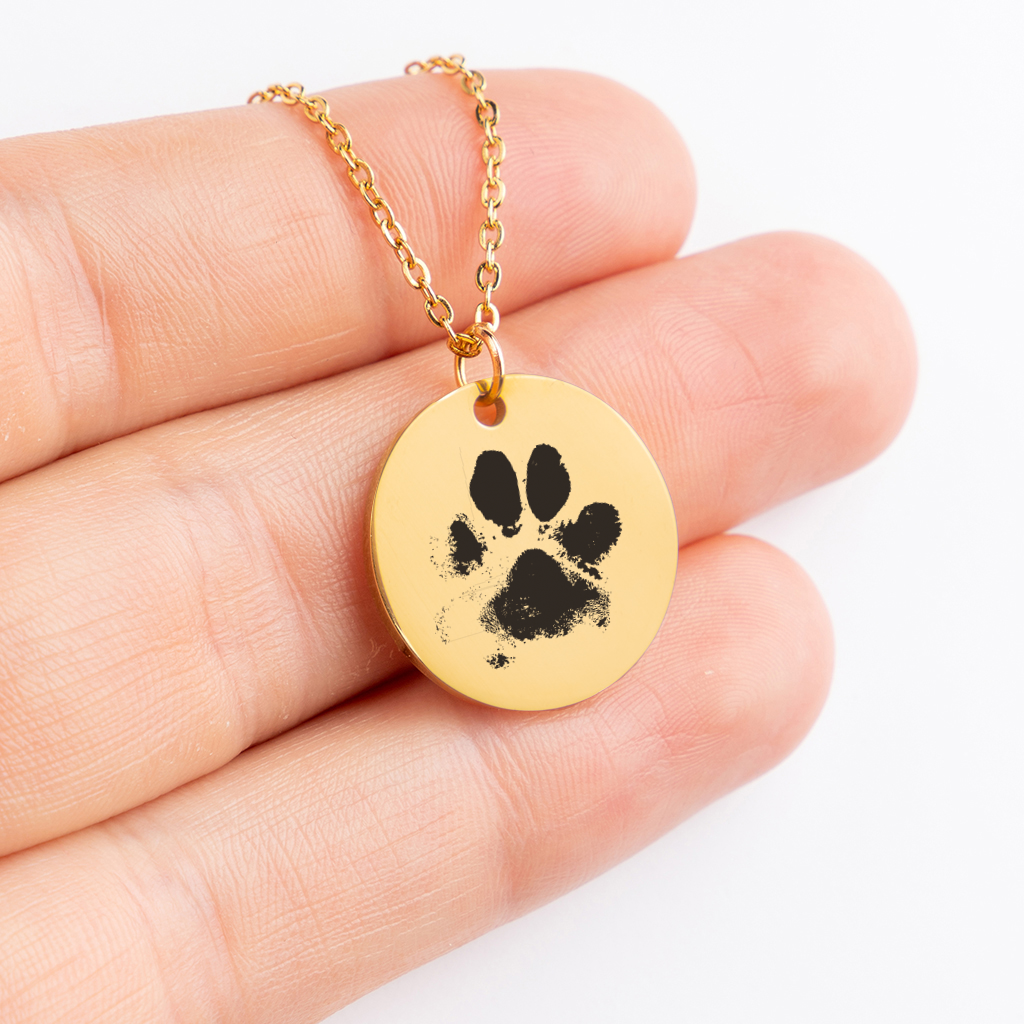 Collier empreinte de patte personnalisé gravé d'après photo — vue 3
