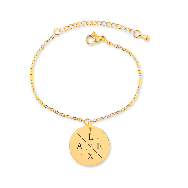 Bracelet initiales personnalisé pour 2 à 4 meilleures amies, gravure sur acier inoxydable — vue 1