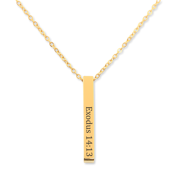 Collier personnalisé verset biblique gravé, acier inoxydable — vue 1
