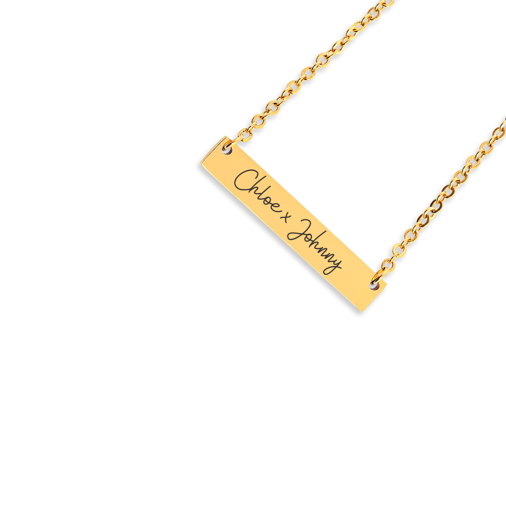 Collier personnalisé plusieurs prénoms gravés, acier inoxydable — vue 2