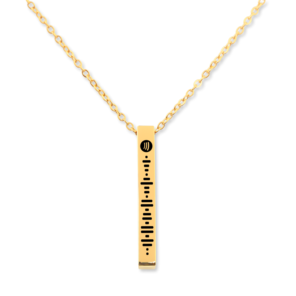 Collier Moment Inoubliable personnalisé avec chanson gravée, acier inoxydable