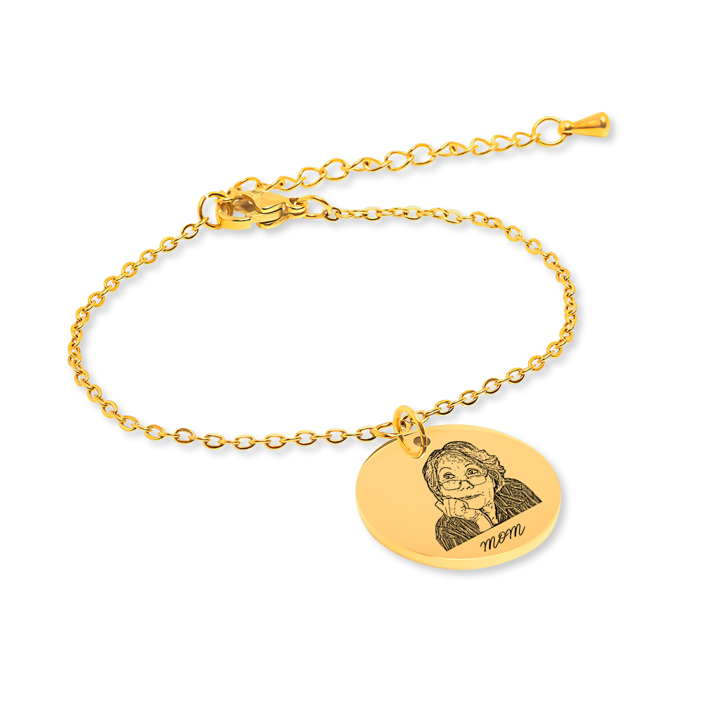 Bracelet personnalisé avec portrait photo gravé — vue 2