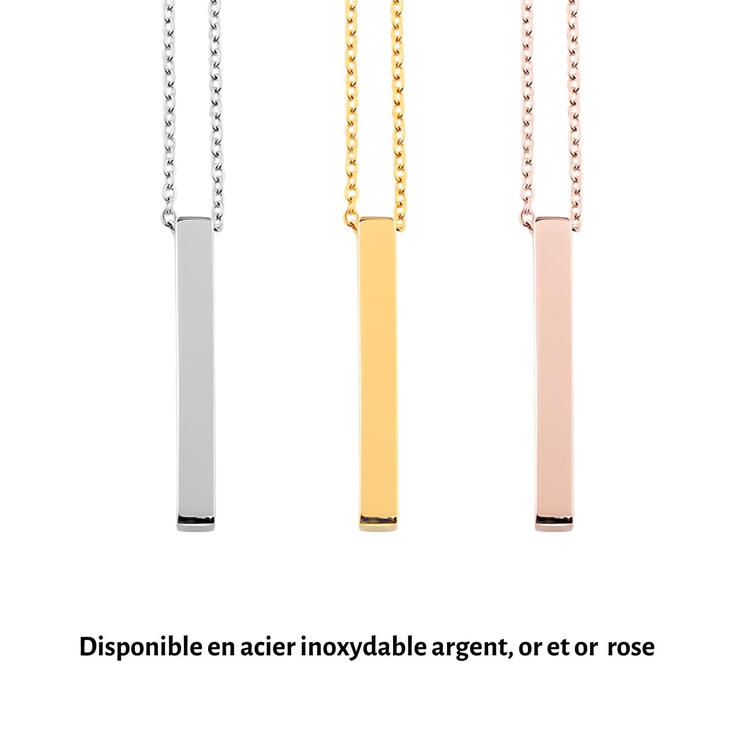 Collier personnalisé verset biblique gravé, acier inoxydable — vue 6