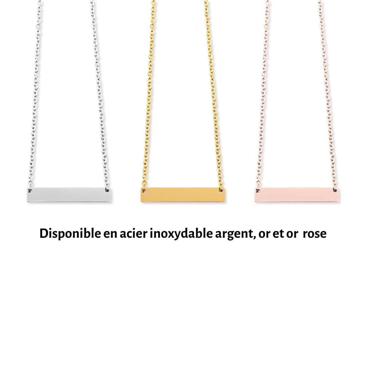 Collier personnalisé plusieurs prénoms gravés, acier inoxydable — vue 4