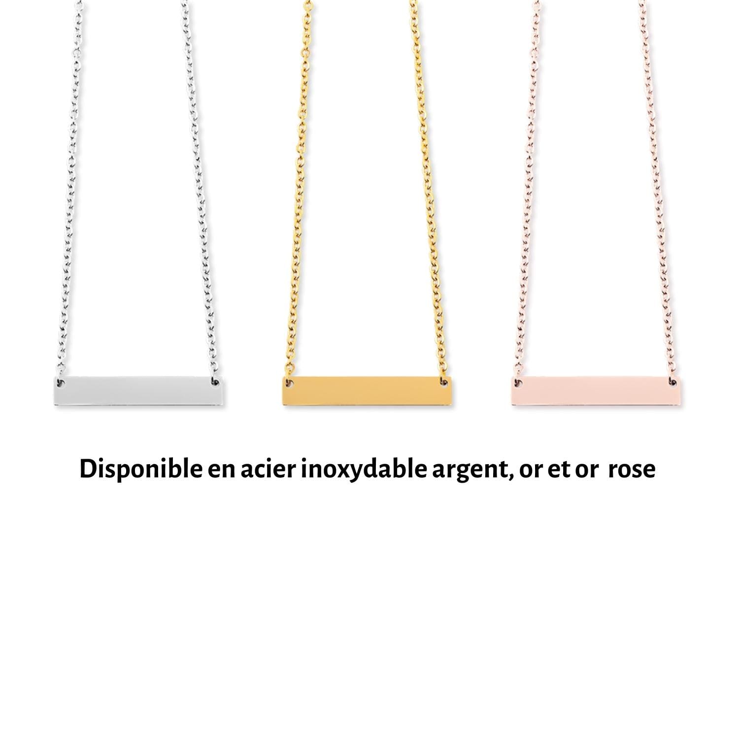 Collier personnalisé plusieurs prénoms gravés, acier inoxydable — vue 4