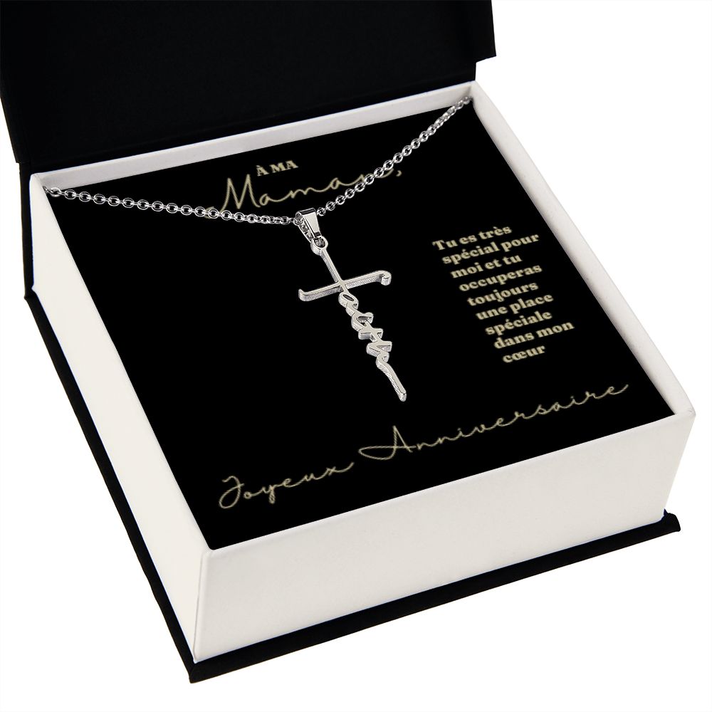 Collier Croix de la Foi avec Message Personnalisable