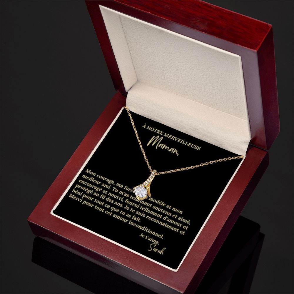 Collier pour Maman-Fille avec Message Personnalisable
