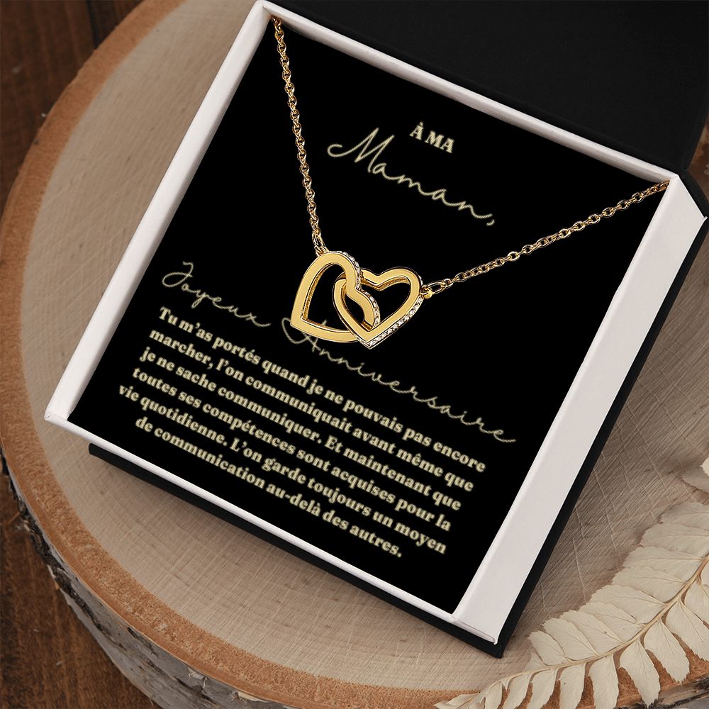 Collier pour Maman Coeur-lié avec Message Personnalisable