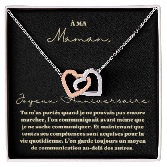 Collier pour Maman Coeur-lié avec Message Personnalisable