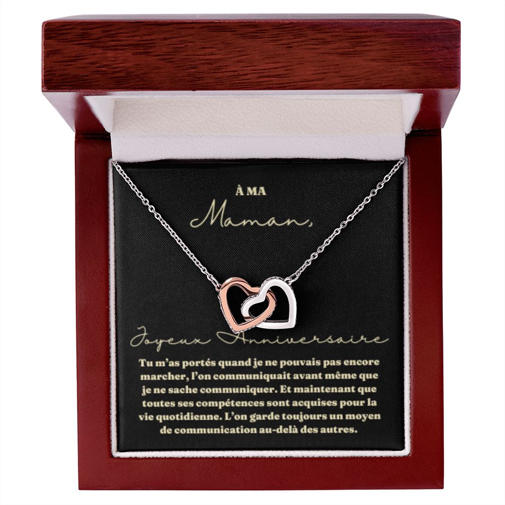 Collier pour Maman Coeur-lié avec Message Personnalisable
