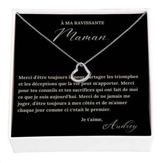 Collier Pour Maman-Fille avec une Carte Personnalisable