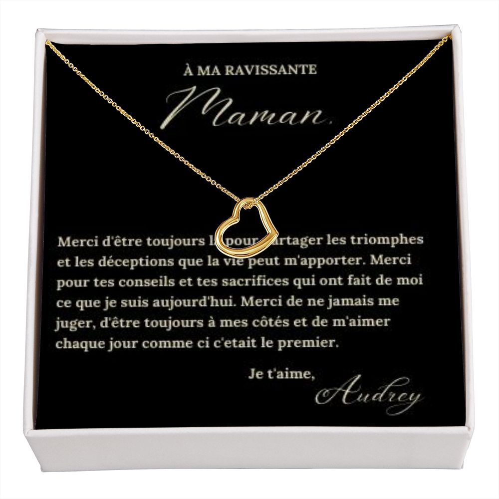 Collier Pour Maman-Fille avec une Carte Personnalisable