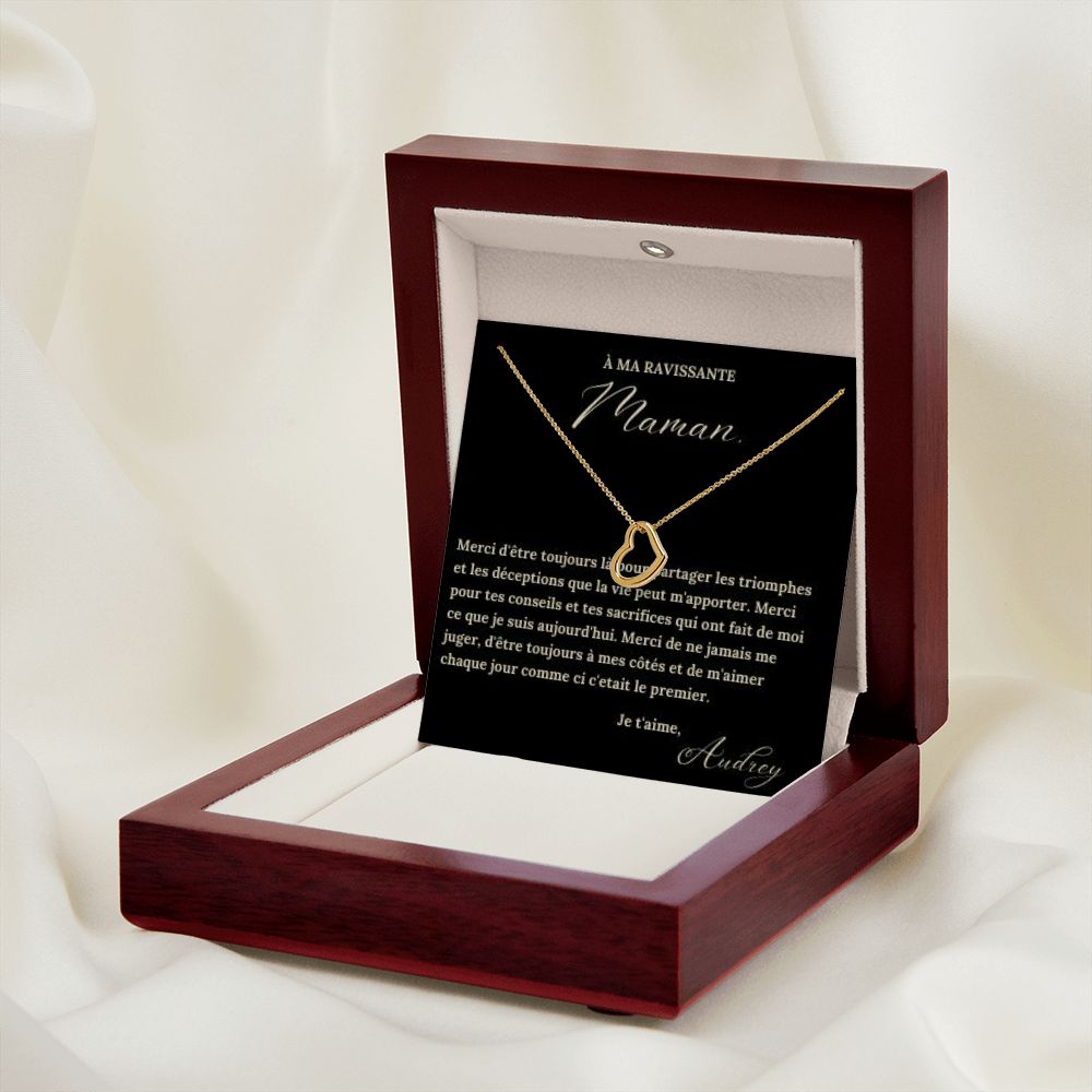 Collier Pour Maman-Fille avec une Carte Personnalisable