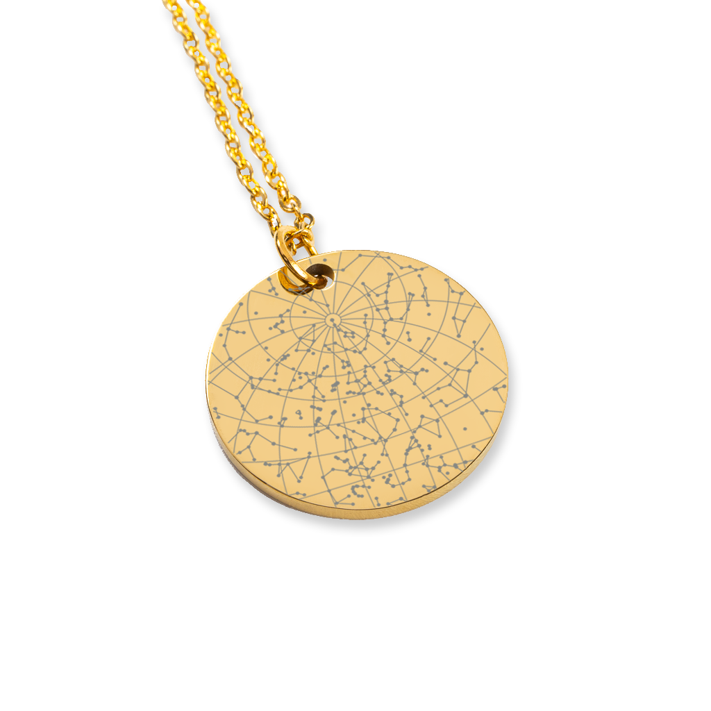 Collier carte des étoiles personnalisé, ciel gravé d'après date et lieu — vue 2