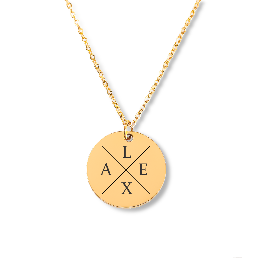 Collier d'amitié personnalisé gravé jusqu'à 4 initiales, acier inoxydable