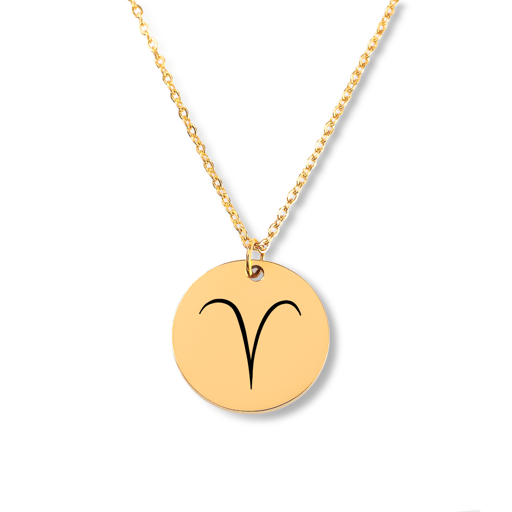 Collier signe astrologique personnalisé gravé, acier inoxydable — vue 1