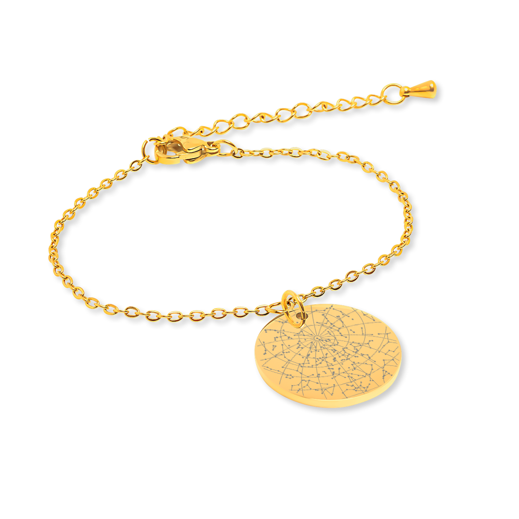 Bracelet carte des étoiles personnalisé avec date et lieu — vue 2