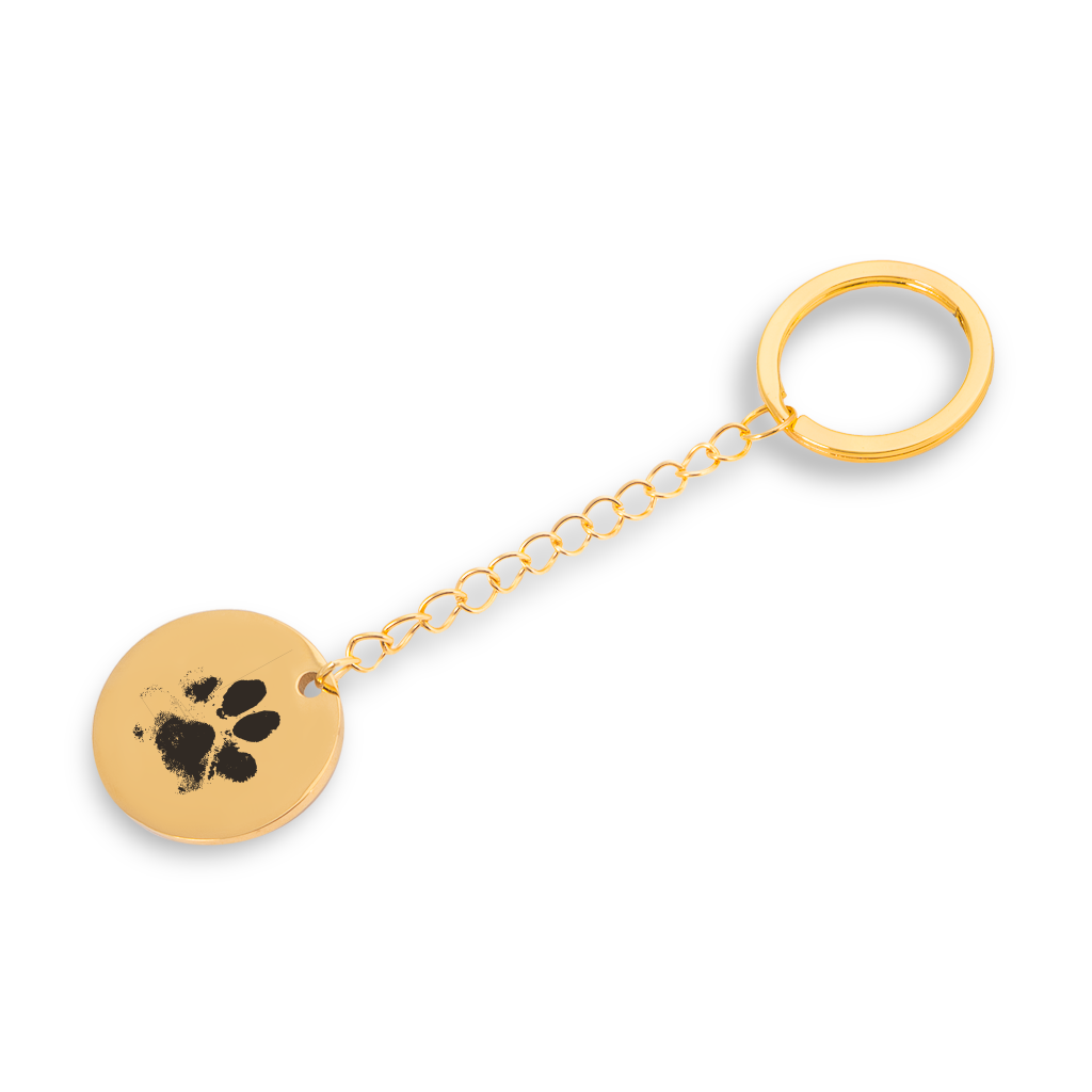 Porte-clés personnalisé gravé empreinte de patte de chien ou chat — vue 2