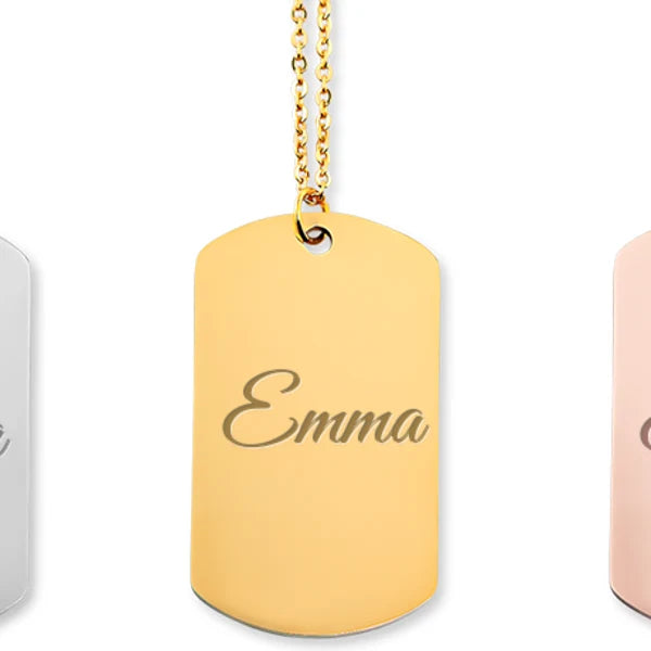Collier prénom Emma gravé